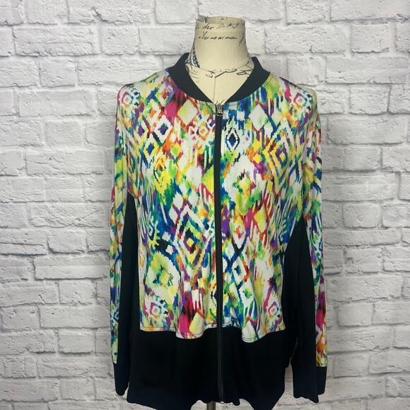 Draper & Damons Multi Color Zip Up Jacket - Size M - Picture 1 of 7